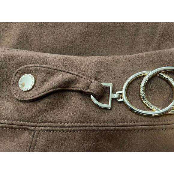 Marc New York Andrew Marc Women Expresso Faux Suede A-line Skirt Brown Small NEW - Picture 4 of 7